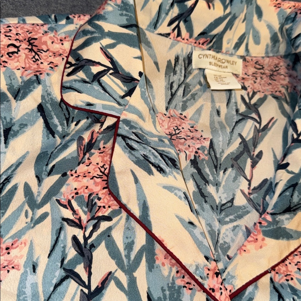 Cynthia Rowley -Women’s Sleepwear Floral Button Down Pajama Shirt Size Medium - Picture 9 of 15